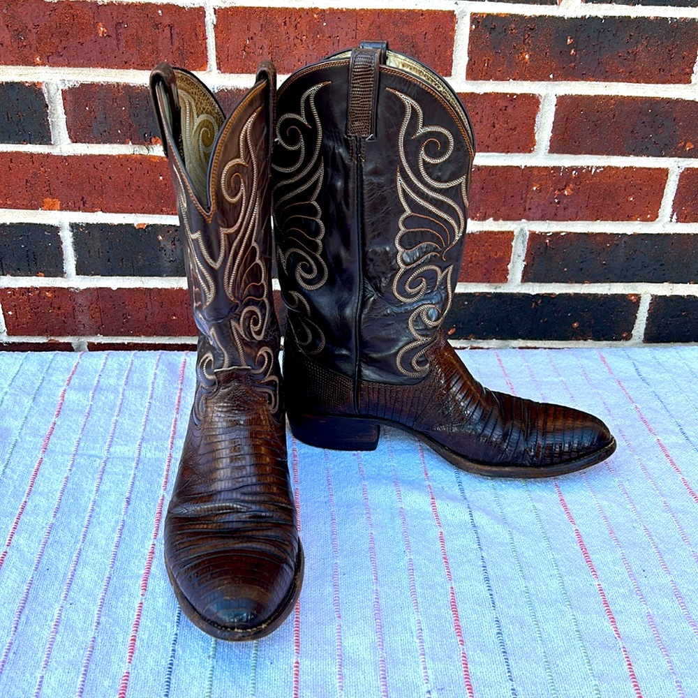 Dan post brown lizard boots size 10 1/2